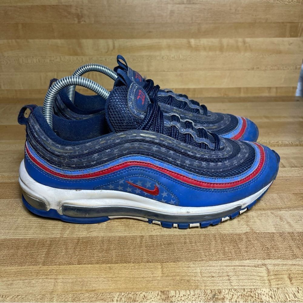 Used Nike Air Max 97 USA Olympic Size 8 Red White Blue Shoes Sneakers CD7791-400